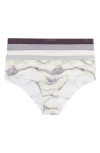 Danskin 5-pack Dolphin Hem Hipster Panties In Brown/lilac/ivory/grey/print