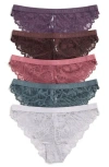 Danskin 5-pack Lace Cheeky Bikinis In Multi