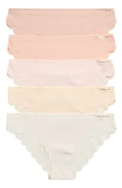 Danskin 5-pack Laser Cut Bikini Briefs In Multi