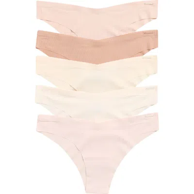 Danskin 5-pack V-waist Microfiber Tangas In Multi