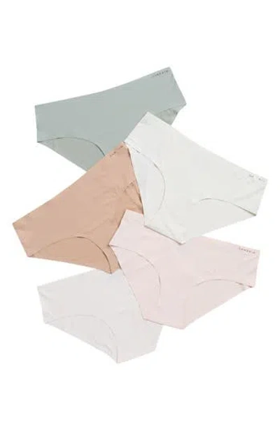 Danskin 5-pack Assorted Hipsters In Pale Emerald Multi