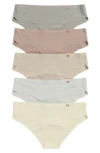 Danskin 5-pack Microfiber Dolphin Leg Hipster Briefs In Multi