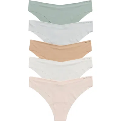Danskin 5-pack Ribbed Hipster Panties In Multi