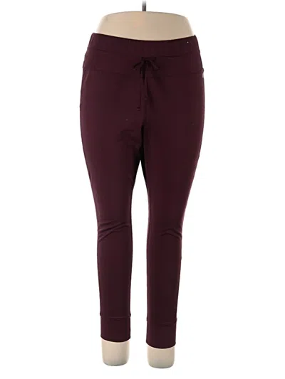 Pre-owned Danskin Active Pants In Burgundy