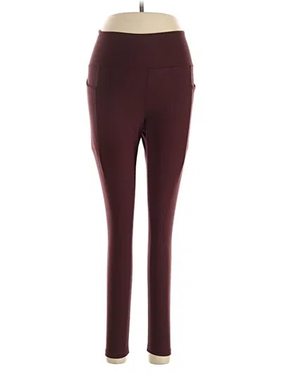Pre-owned Danskin Active Pants In Burgundy