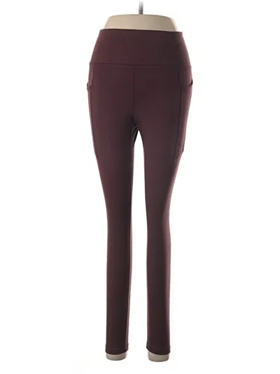 Pre-owned Danskin Active Pants In Burgundy