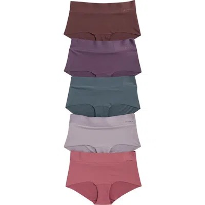 Danskin Assorted 5-pack Brushed Microfiber Hipster Briefs In Blue