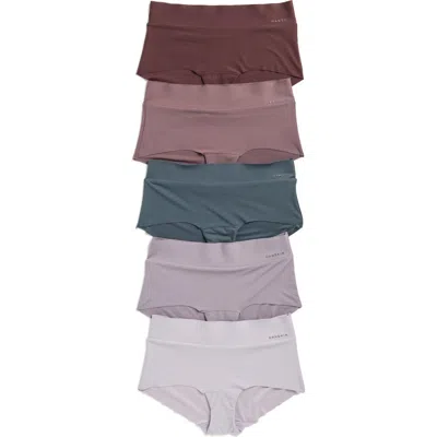 Danskin Assorted 5-pack Brushed Microfiber Hipster Briefs In Multi