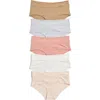 Danskin Assorted 5-pack Ribbed Hipster Briefs In Cameo/salt/gold