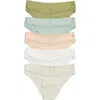 Danskin Assorted 5-pack Ribbed Microfiber Laser Bikinis In Aloe/sage/valley