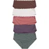 Danskin Assorted 5-pack Scallop Hipster Briefs In Multi