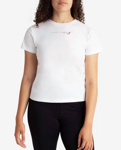 Danskin Bcrf Collaboration Short Sleeve Tee In White