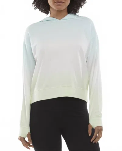 Danskin Boyfriend Dip-dye Long Sleeve Hoodie In Crystal Turquoise And Limelight In Green