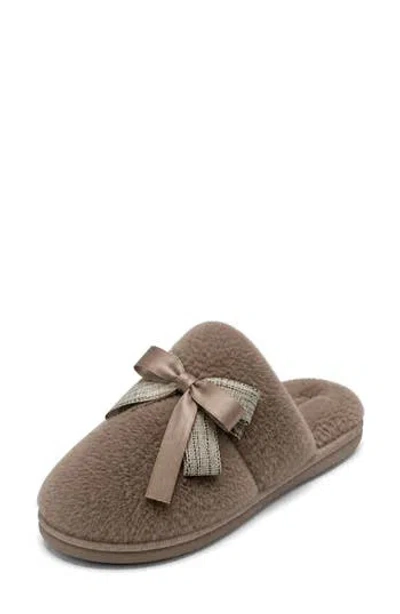 Danskin Butterfly Faux Fur Scuff Slipper In Latte