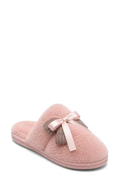 Danskin Butterfly Faux Fur Scuff Slipper In Pink