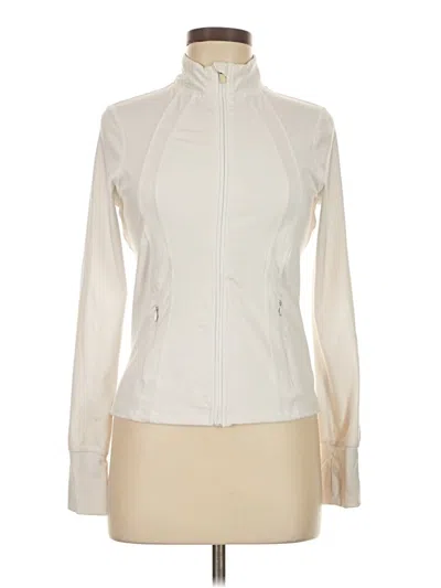 Pre-owned Danskin Cardigan Sweater In White