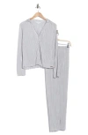 Danskin Collarted Top Pajamas In Gray