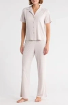 Danskin Collarted Top Pajamas In Neutral