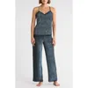Danskin Crinkle Velour Pajamas In Gray