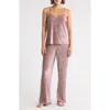 Danskin Crinkle Velour Pajamas In Purple
