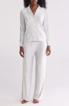 Danskin Crinkled Velour Long Sleeve Top & Pants Pajamas In Vapor Blue
