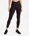Danskin Crossover Waist 7/8 Leggings In Black Salt In Multi