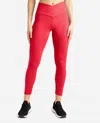 Danskin Crossover Waist 7/8 Leggings In Cayenne In Red