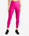 Danskin Crossover Waist 7/8 Leggings In Luminous Pink In Multi