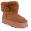 Danskin Donut Womens Faux Fur Booties In Brown