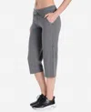 Danskin Essentials Drawcord Crop Pants In Charcoal Grey Heather In Grey