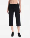 Danskin Essentials Drawcord Crop Pants In Rich Black In Black