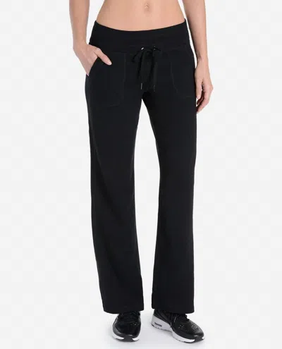 DANSKIN ESSENTIALS DRAWCORD PANTS IN RICH BLACK