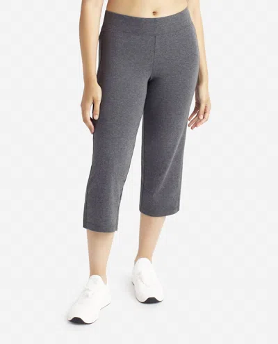 Danskin Essentials Yoga Crop Pants In Charcoal Grey Heather