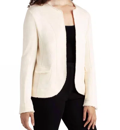 Danskin Frayed Edge Open Jacket In Birch In Neutral