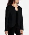 Danskin Frayed Edge Open Jacket In Black In Black