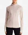 Danskin Full-zip Colorblocked Yoga Jacket In Atmosphere/birch In Multi