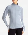 Danskin Full-zip Colorblocked Yoga Jacket In Dsk Nebula And Gray Dawn In Multi