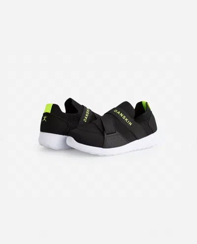 Danskin Kids' Girl's Elite Slip On Sneaker In Black/lime