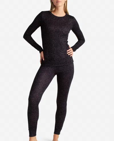 Danskin Hacci Layering Set With Leggings In Black Heather