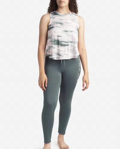 Danskin High Neck Tank Sleep With Leggings Set In Misty Jade Multi In Green