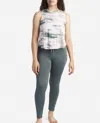 Danskin High Neck Tank Sleep With Leggings Set In Misty Jade Multi In White
