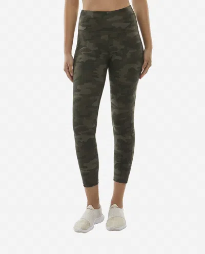 Danskin Highr Rise 7/8 Leggings With Pocket In Olive Camo Print In Multi