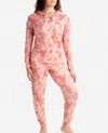 Danskin Hooded Hacci Sleep Set With Jogger In Mesa Sunburst In Multi