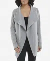 Danskin Interlock Cozy Wrap Jacket In Medium Grey Heather In Gray