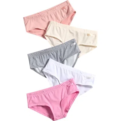Danskin Kids' 5-pack Brushed Hipster Briefs In Multi