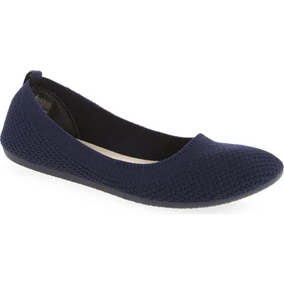 Danskin Knit Ballerina Flat In Navy