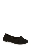Danskin Knit Bow Flat In Black