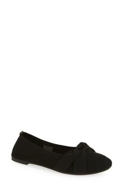 Danskin Knit Bow Flat In Black