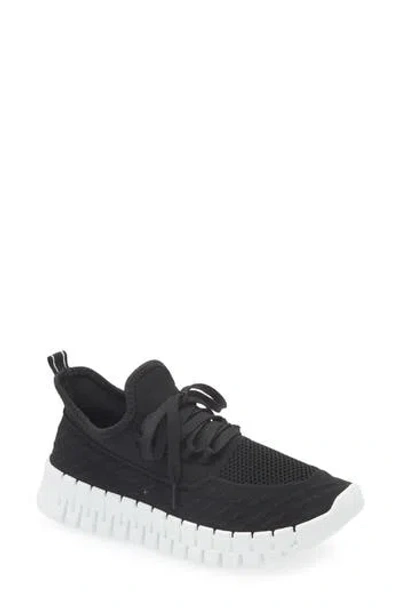 Danskin Lace-up Knit Sneaker In Black