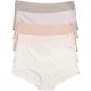 Danskin Laser Brushed 5-pack Boyshorts In Pink/sugar/ivory